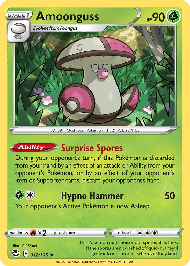 2022 Silver Tempest Amoonguss #012/195 Rare card image