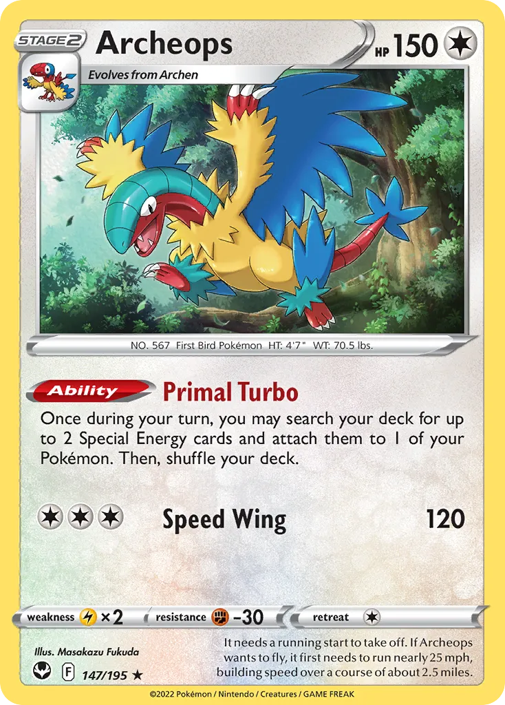 2022 Silver Tempest Archeops Rare Holo #147/195 Rare Holo card image