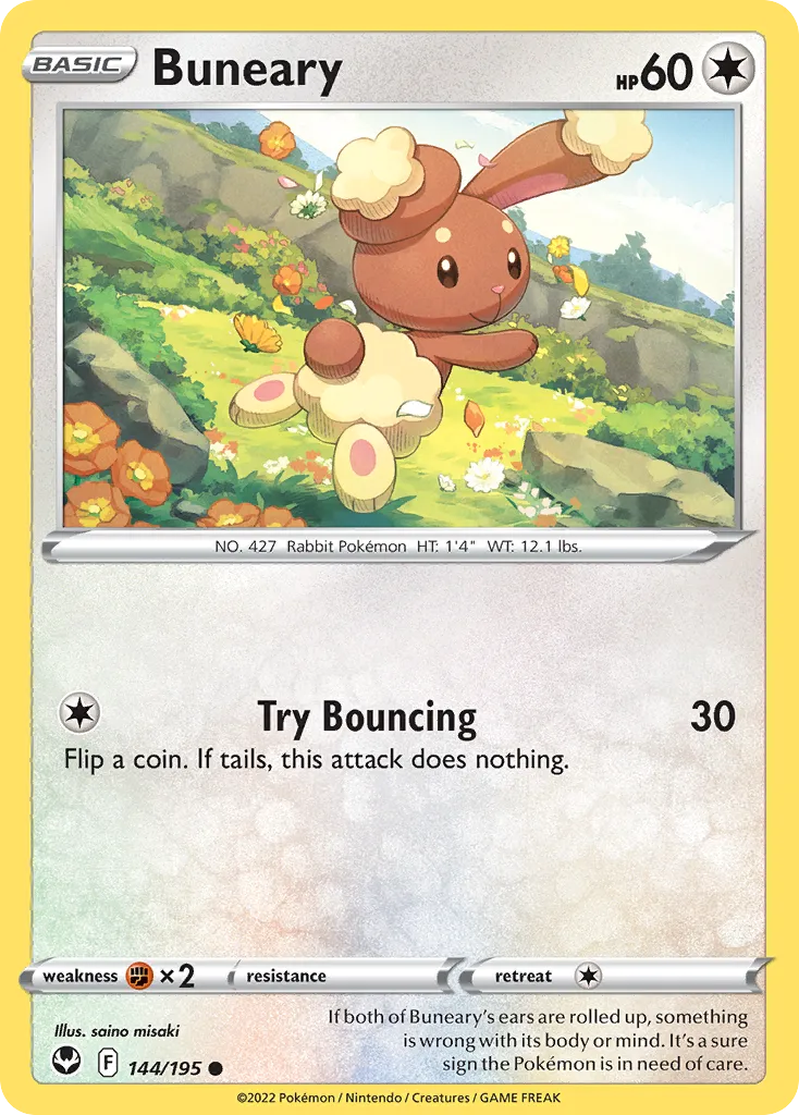 2022 Silver Tempest Buneary Common #144/195 Common card image