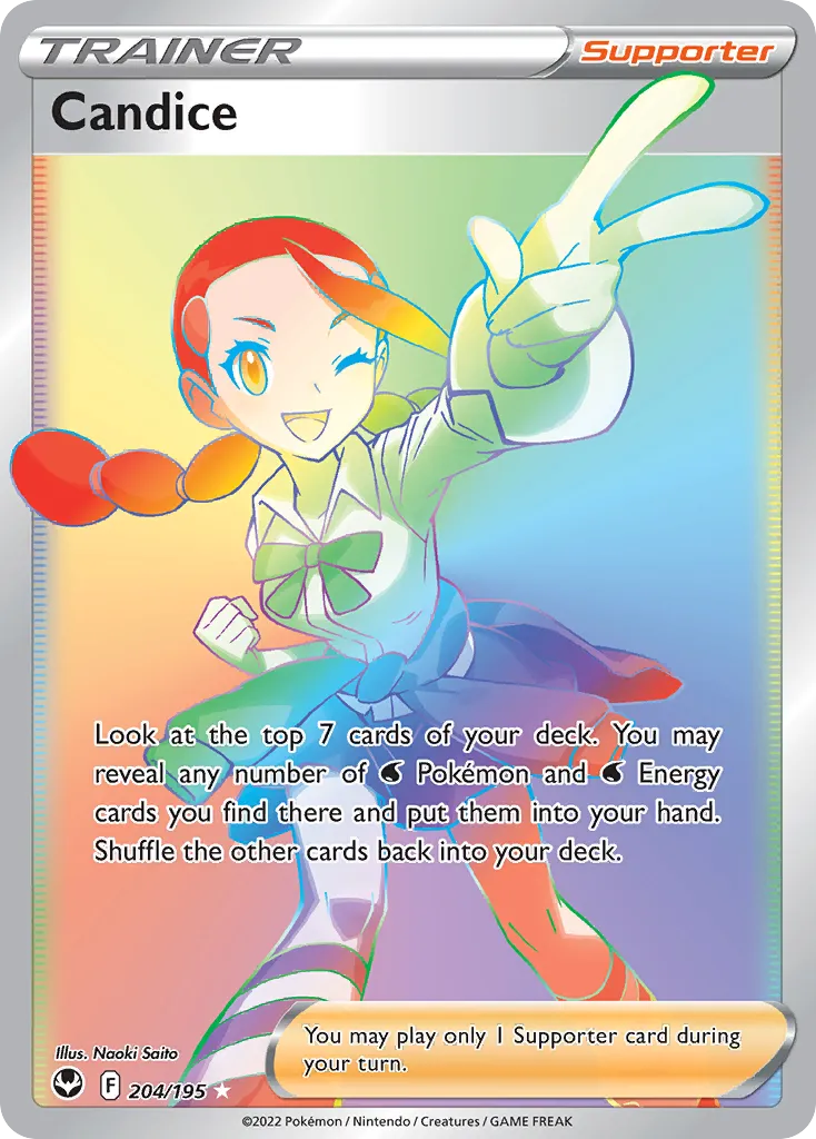2022 Silver Tempest Candice #204/195 Rare Rainbow card image