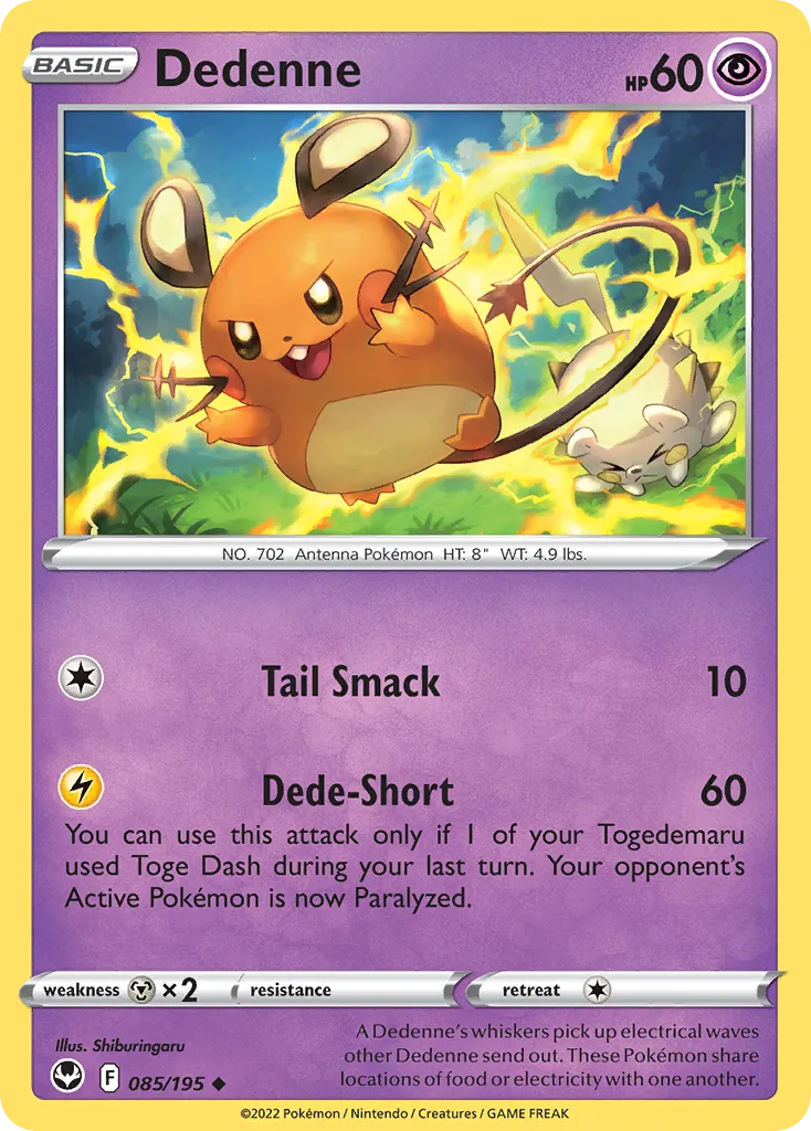 2022 Silver Tempest Dedenne Uncommon #085/195 Uncommon card image