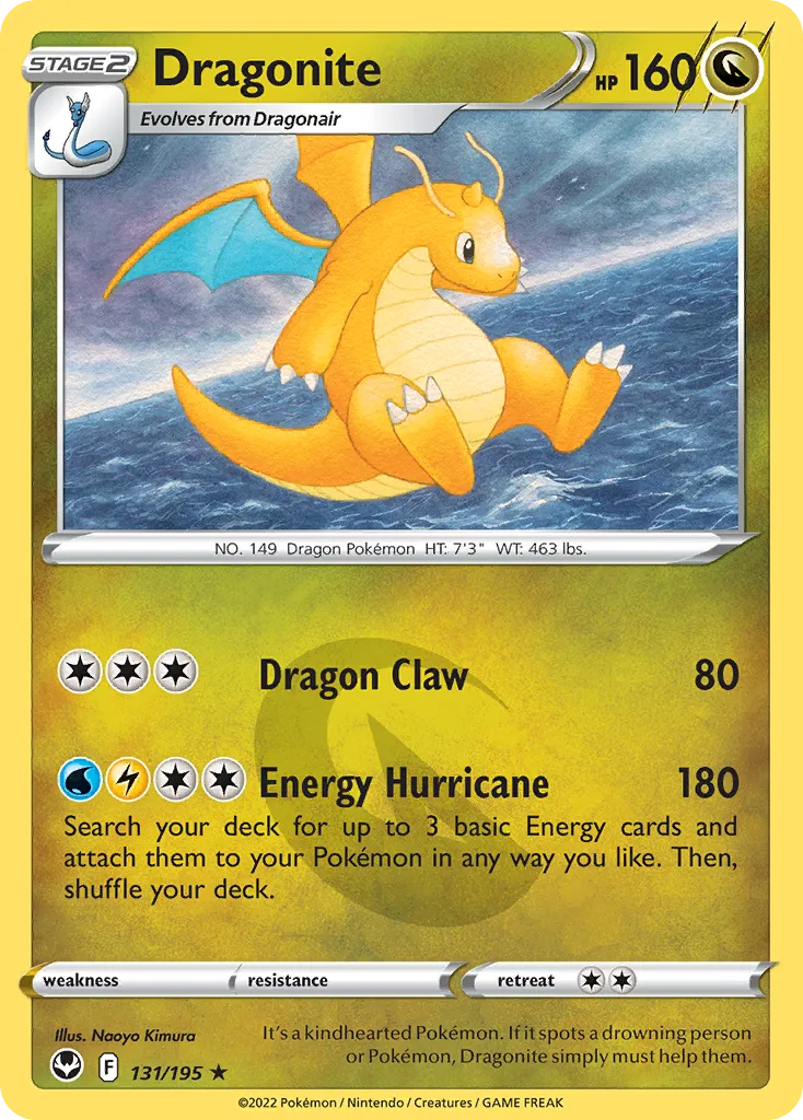 2022 Silver Tempest Dragonite Rare Holo #131/195 Rare Holo card image