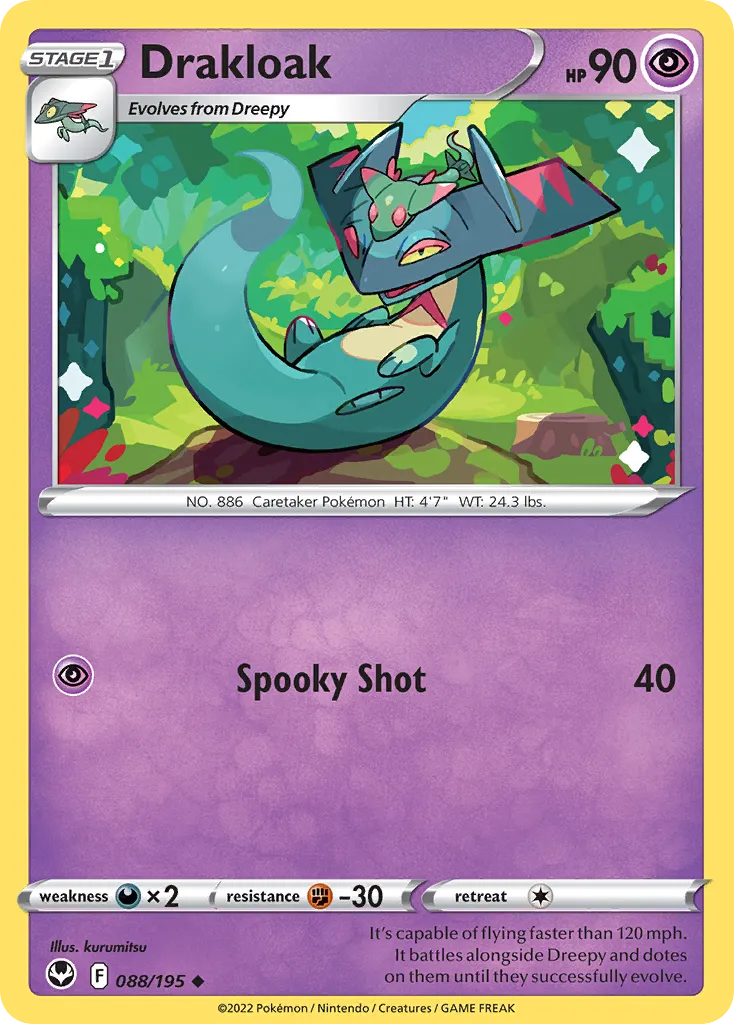 2022 Silver Tempest Drakloak #088/195 Uncommon card image