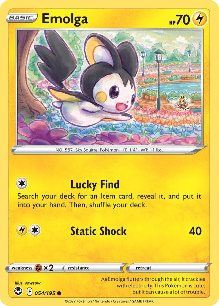 2022 Silver Tempest Emolga Common #054/195 Common card image