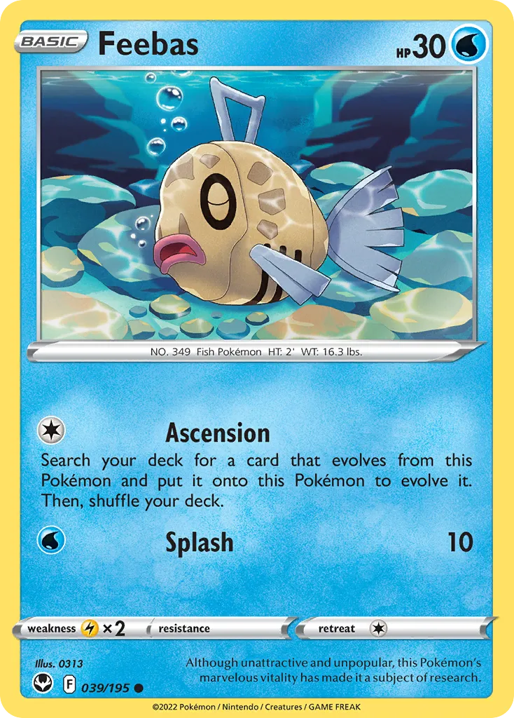 2022 Silver Tempest Feebas Common #039/195 Common card image