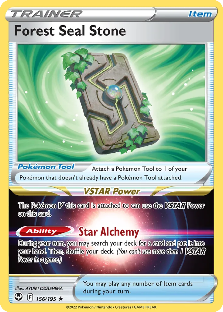 2022 Silver Tempest Forest Seal Stone Rare Holo #156/195 Rare Holo card image