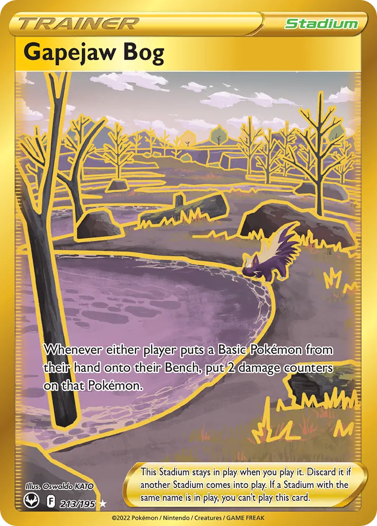 2022 Silver Tempest Gapejaw Bog #213/195 Rare Secret card image