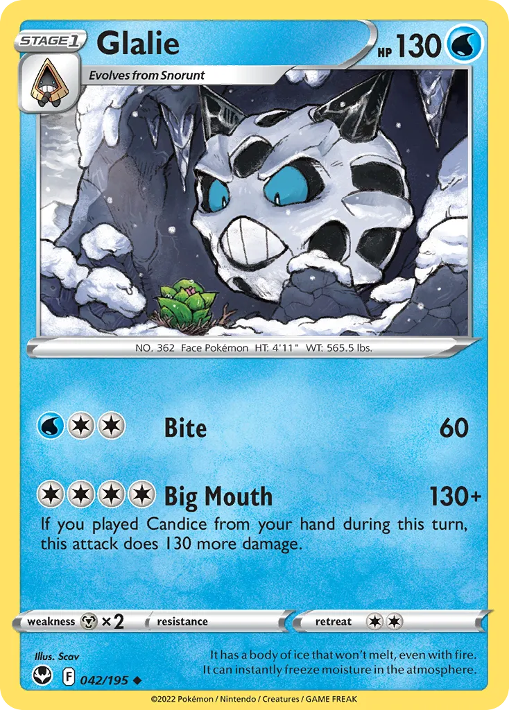 2022 Silver Tempest Glalie Uncommon #042/195 Uncommon card image