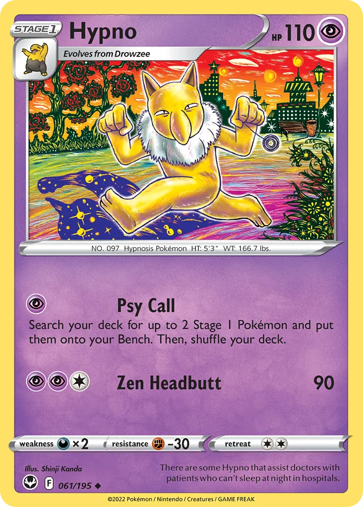 2022 Silver Tempest Hypno #061/195 Uncommon card image