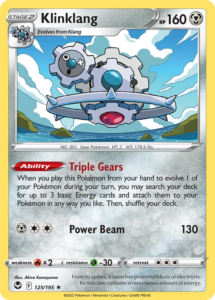 2022 Silver Tempest Klinklang #125/195 Rare card image