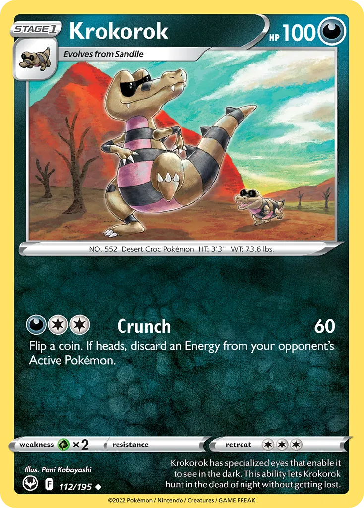 2022 Silver Tempest Krokorok Uncommon #112/195 Uncommon card image