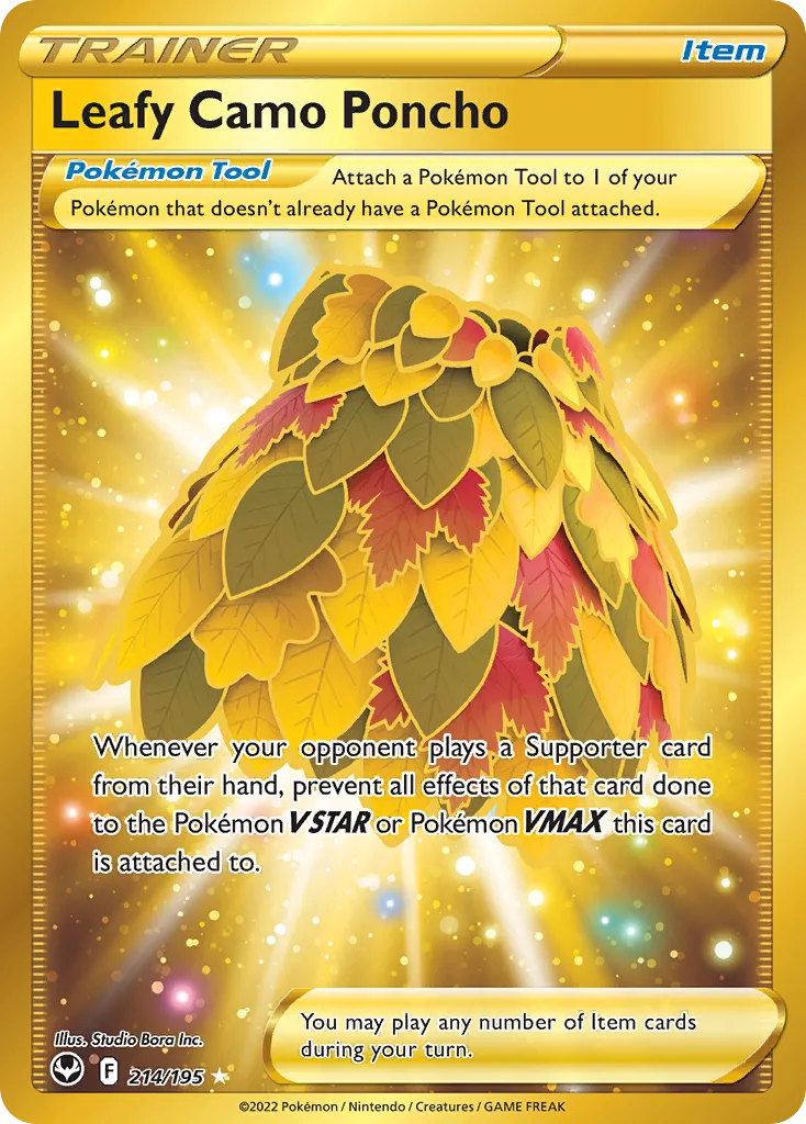 2022 Silver Tempest Leafy Camo Poncho #214/195 Rare Secret card image