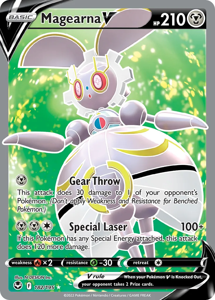 2022 Silver Tempest Magearna V Rare Holo V #128/195 Rare Holo V card image
