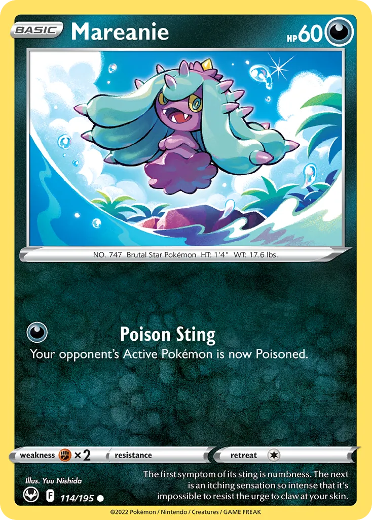 2022 Silver Tempest Mareanie Common #114/195 Common card image