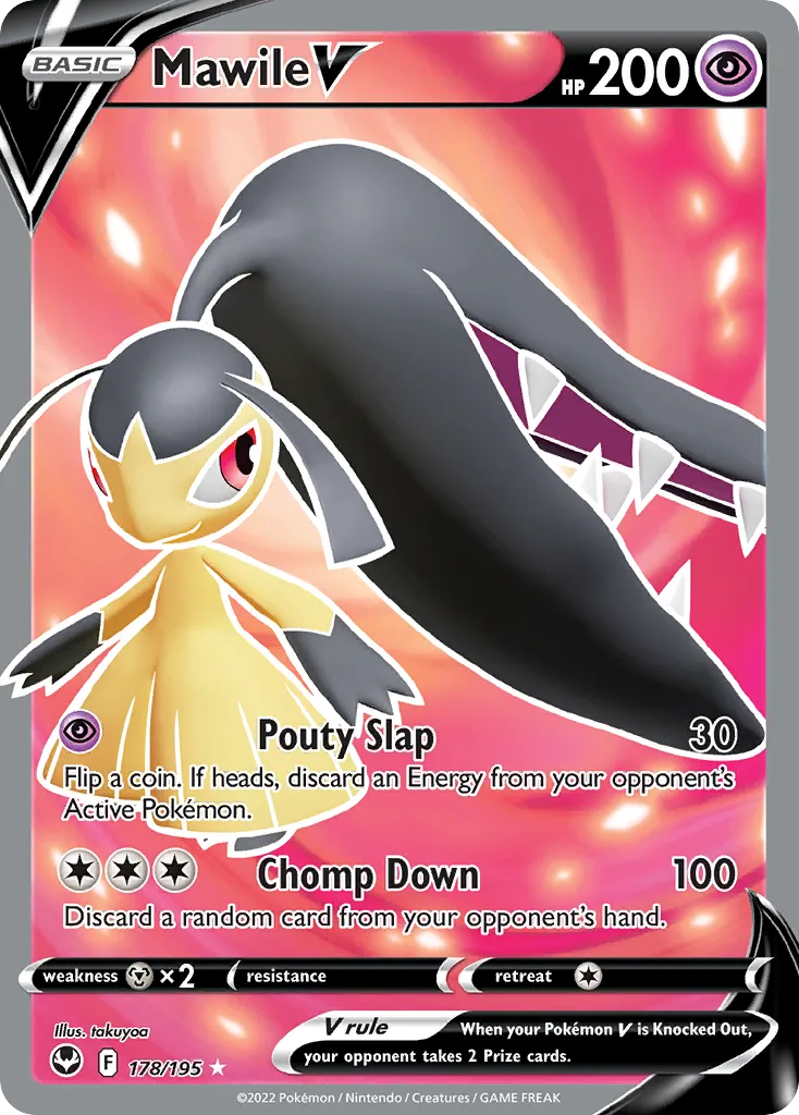 2022 Silver Tempest Mawile V Rare Holo V #070/195 Rare Holo V card image