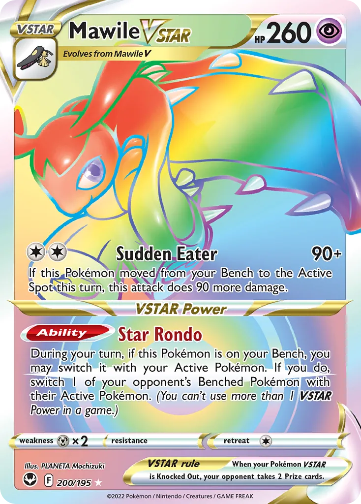 2022 Silver Tempest Mawile VSTAR #200/195 Rare Rainbow card image