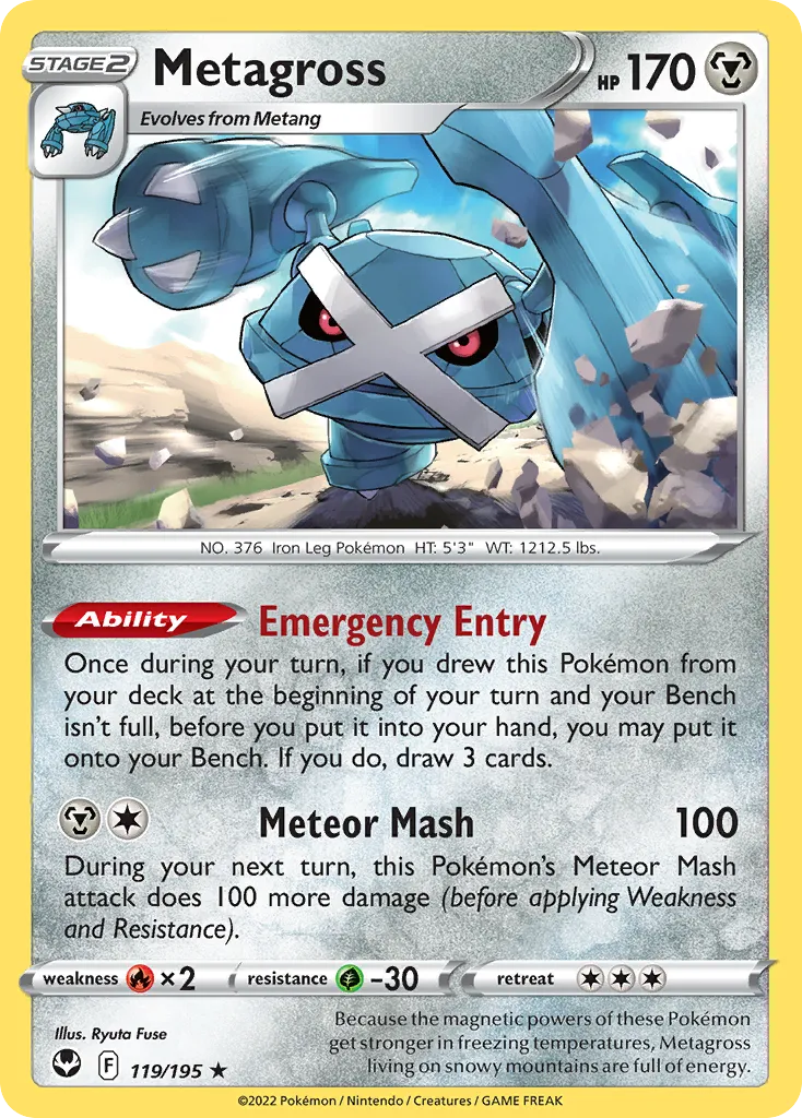 2022 Silver Tempest Metagross Rare Holo #119/195 Rare Holo card image