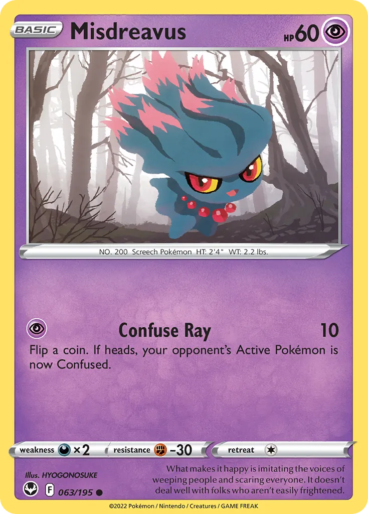 2022 Silver Tempest Misdreavus #063/195 Common card image