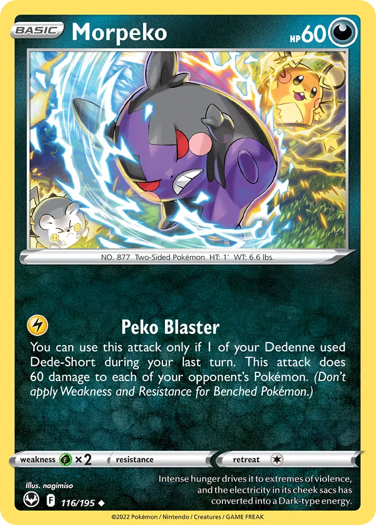 2022 Silver Tempest Morpeko Uncommon #116/195 Uncommon card image