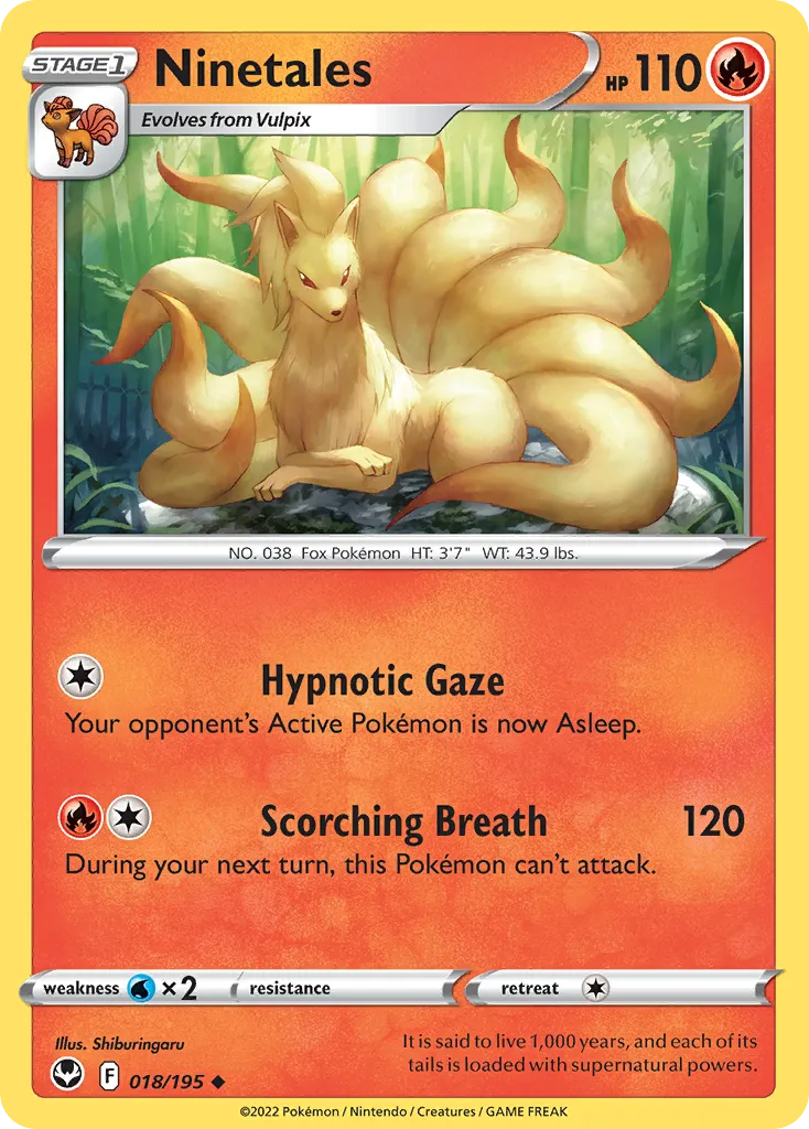 2022 Silver Tempest Ninetales Uncommon #018/195 Uncommon card image