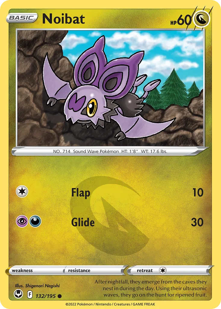 2022 Silver Tempest Noibat Common #132/195 Common card image
