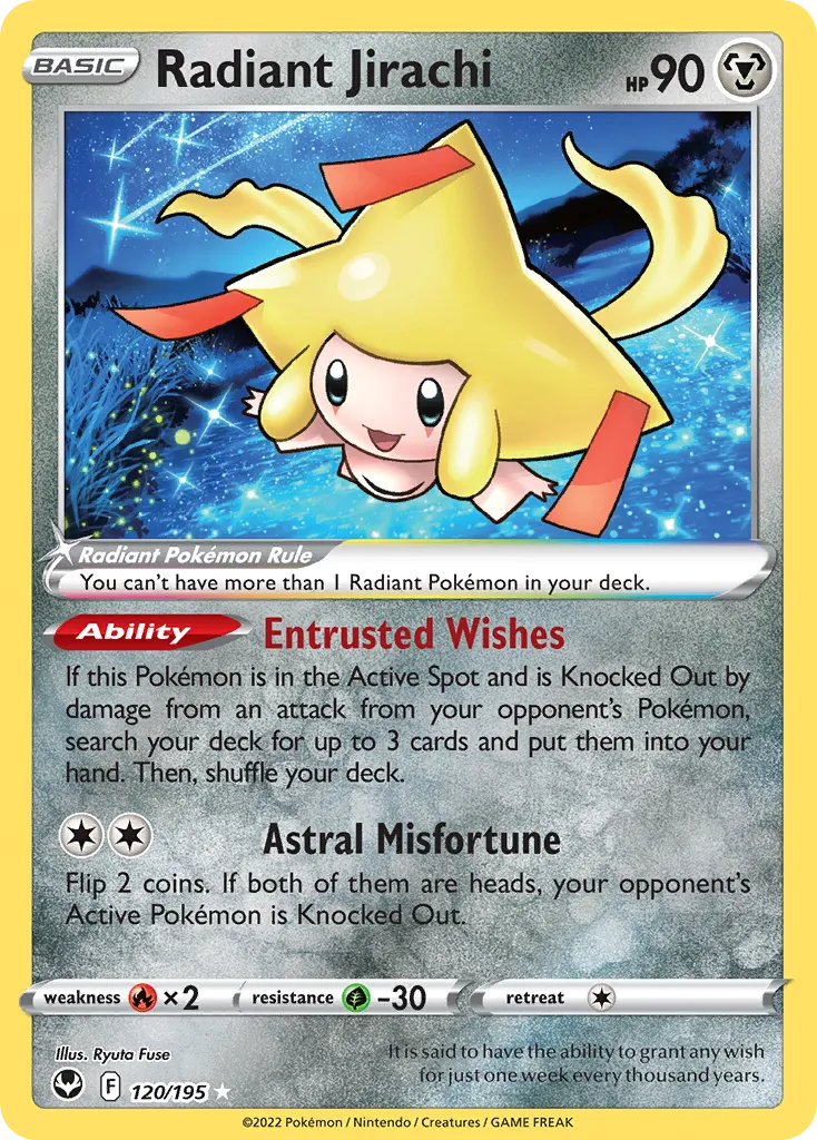 2022 Silver Tempest Radiant Jirachi Radiant Rare #120/195 Radiant Rare card image