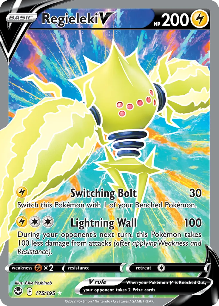 2022 Silver Tempest Regieleki V Rare Holo V #057/195 Rare Holo V card image