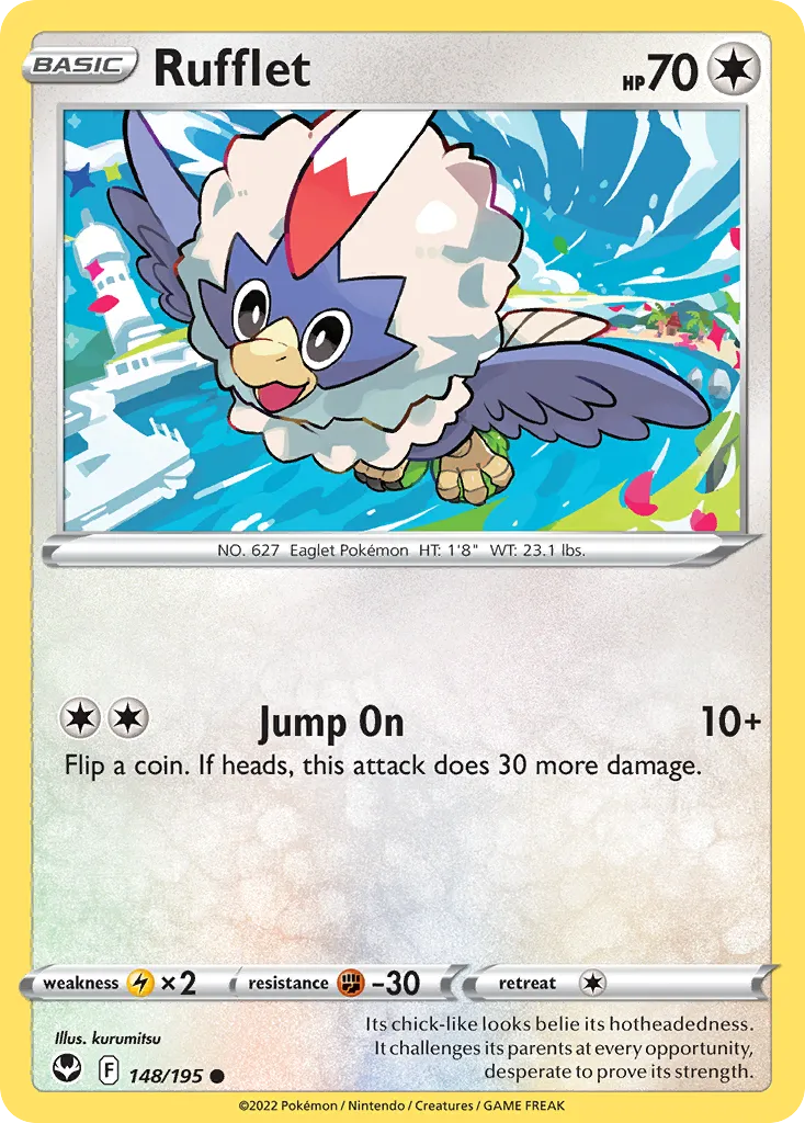 2022 Silver Tempest Rufflet Common #148/195 Common card image
