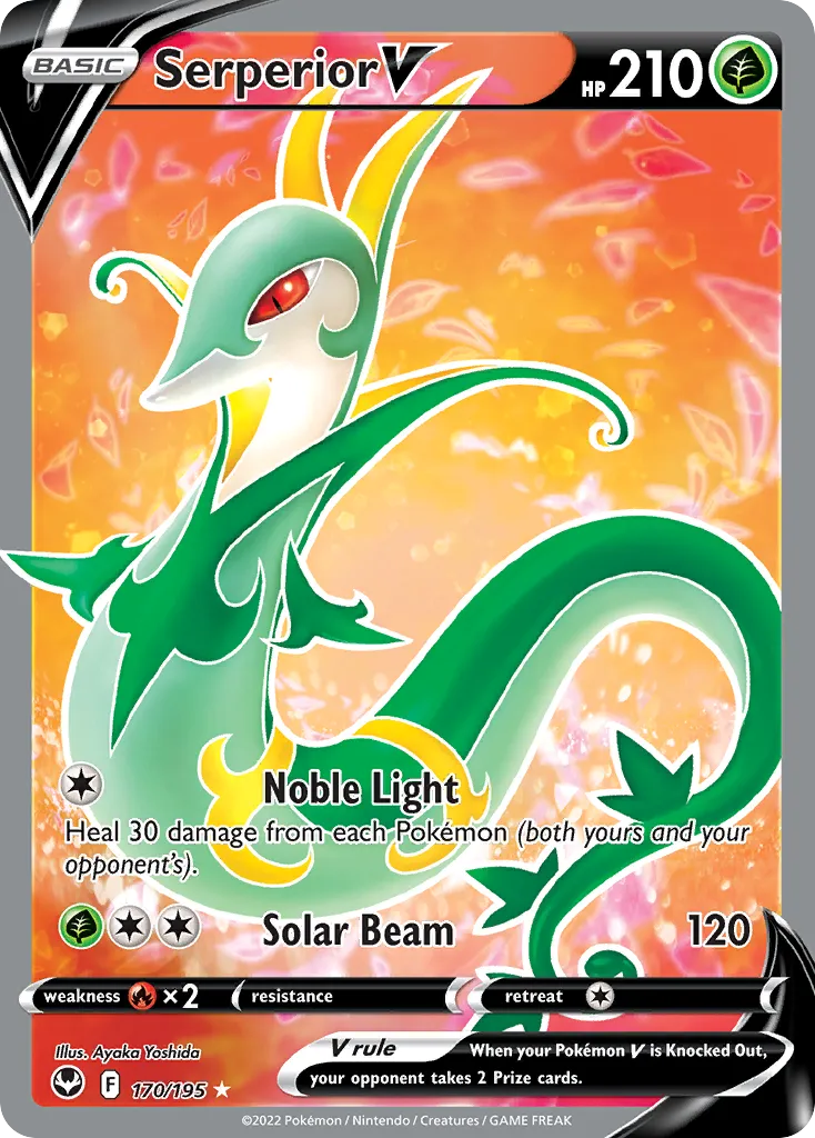 2022 Silver Tempest Serperior V #170/195 Rare Ultra card image