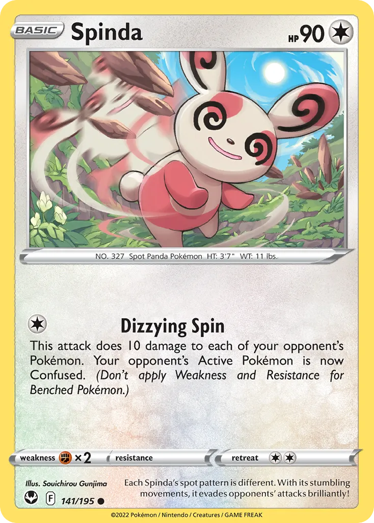 2022 Silver Tempest Spinda Common #141/195 Common card image