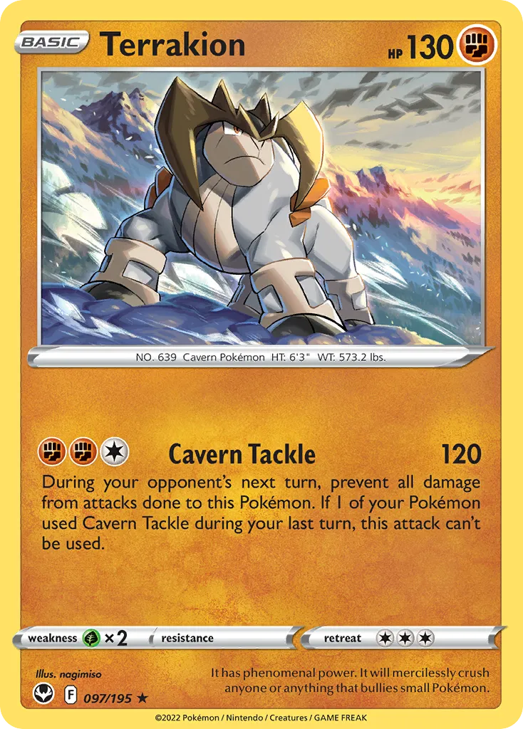 2022 Silver Tempest Terrakion Rare Holo #097/195 Rare Holo card image