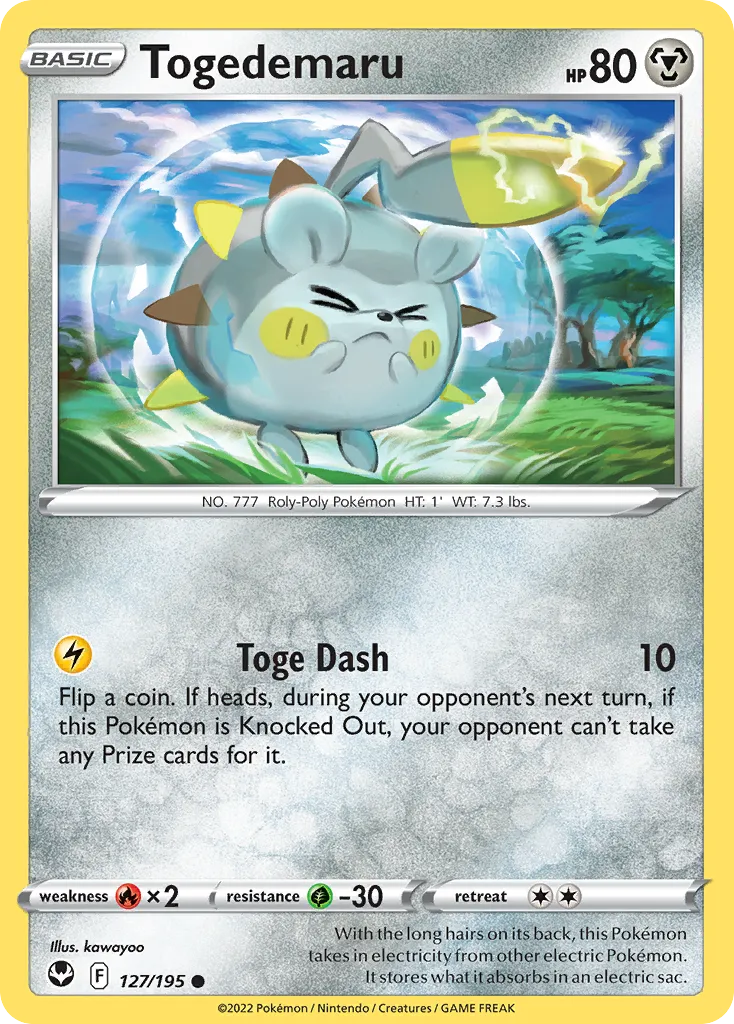 2022 Silver Tempest Togedemaru #127/195 Common card image