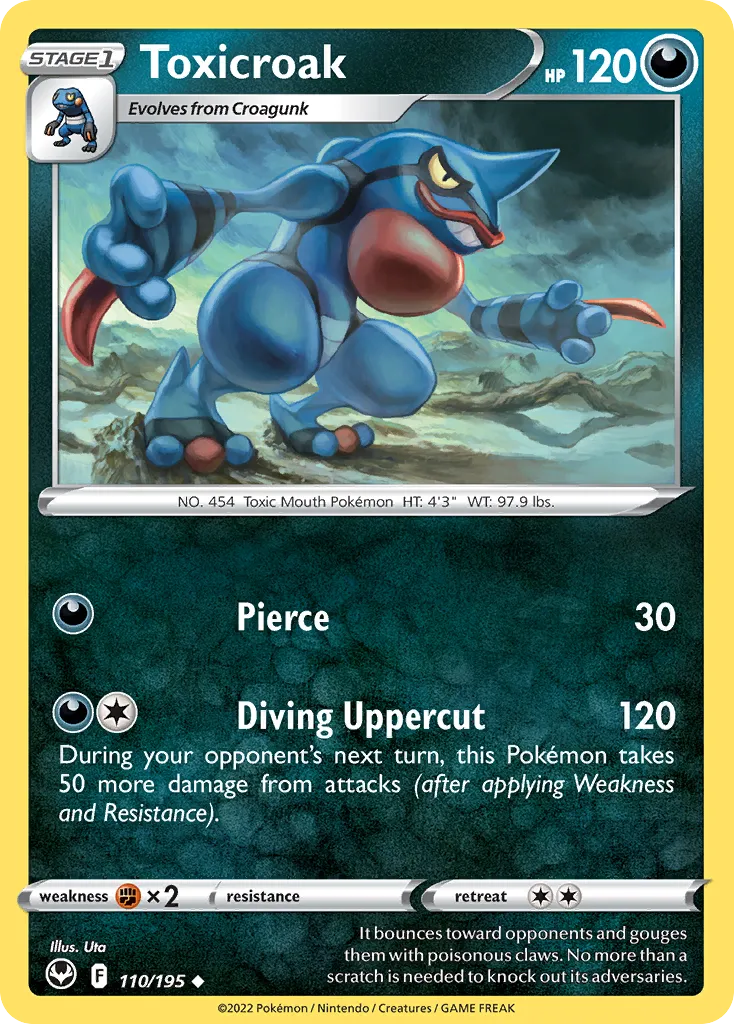 2022 Silver Tempest Toxicroak #110/195 Uncommon card image