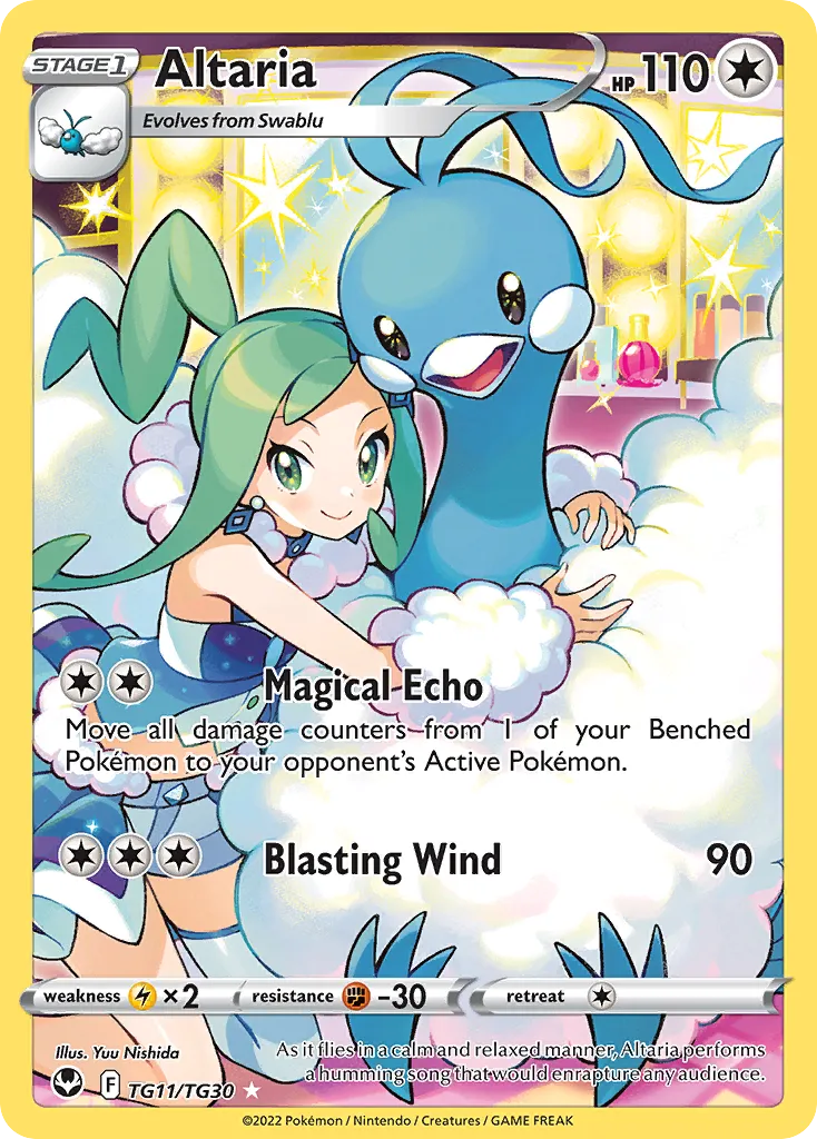 2022 Silver Tempest Trainer Gallery Altaria Trainer Gallery Rare Holo #TG11 Trainer Gallery Rare Holo card image