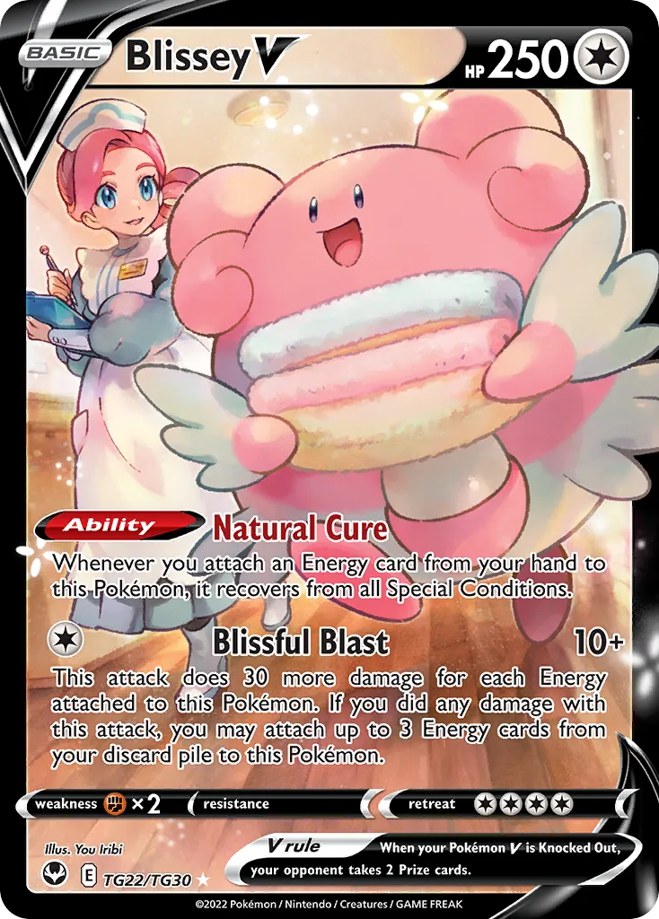 2022 Silver Tempest Trainer Gallery Blissey V Rare Holo V #TG22 Rare Holo V card image