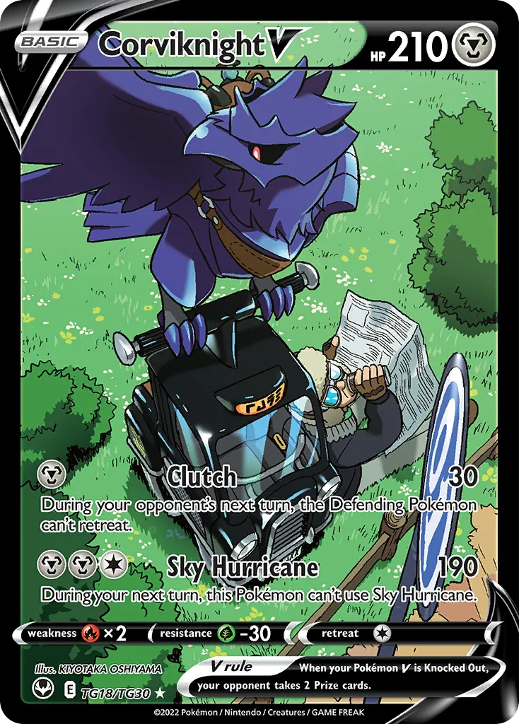2022 Silver Tempest Trainer Gallery Corviknight V Rare Holo V #TG18 Rare Holo V card image
