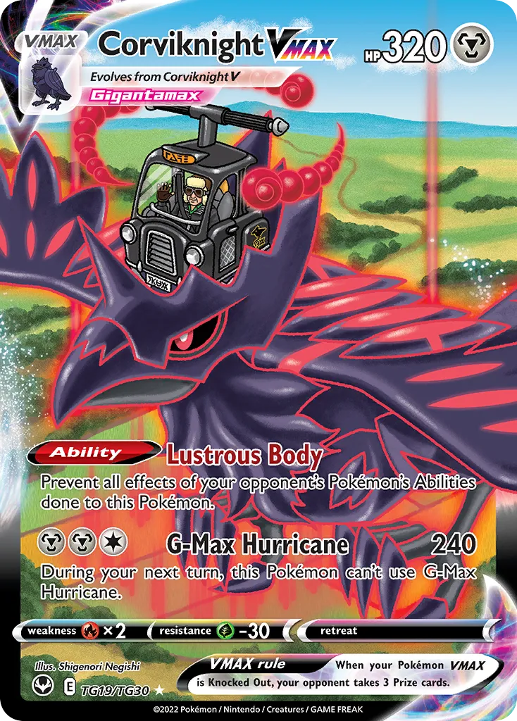 2022 Silver Tempest Trainer Gallery Corviknight VMAX Rare Holo VMAX #TG19 Rare Holo VMAX card image