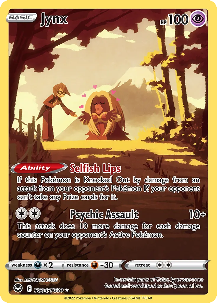 2022 Silver Tempest Trainer Gallery Jynx Trainer Gallery Rare Holo #TG04 Trainer Gallery Rare Holo card image