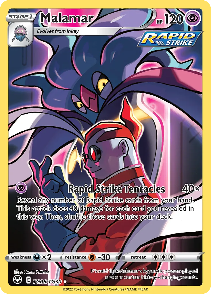 2022 Silver Tempest Trainer Gallery Malamar Trainer Gallery Rare Holo #TG06 Trainer Gallery Rare Holo card image