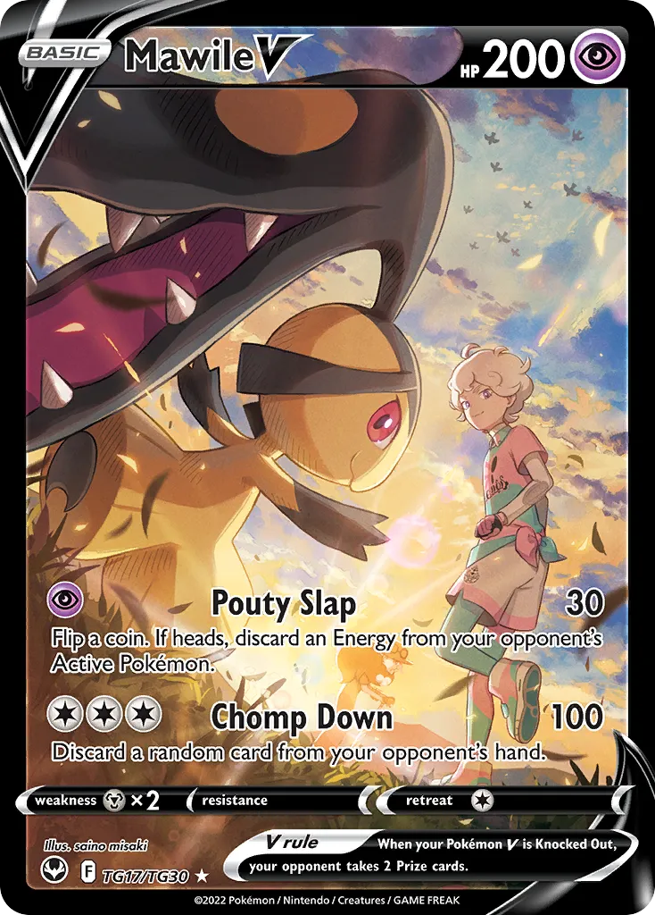 2022 Silver Tempest Trainer Gallery Mawile V Rare Holo V #TG17 Rare Holo V card image