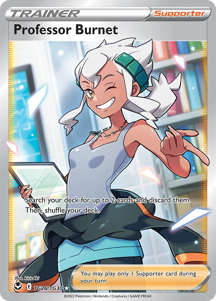 2022 Silver Tempest Trainer Gallery Professor Burnet Rare Ultra #TG26 Rare Ultra card image