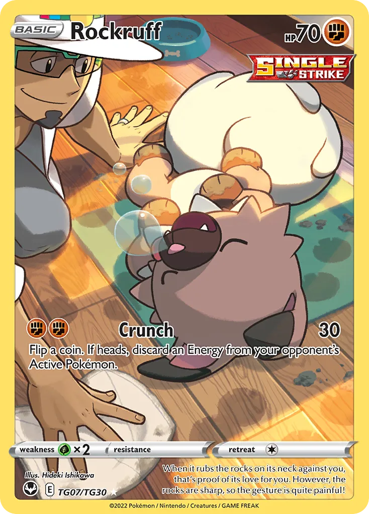 2022 Silver Tempest Trainer Gallery Rockruff Trainer Gallery Rare Holo #TG07 Trainer Gallery Rare Holo card image