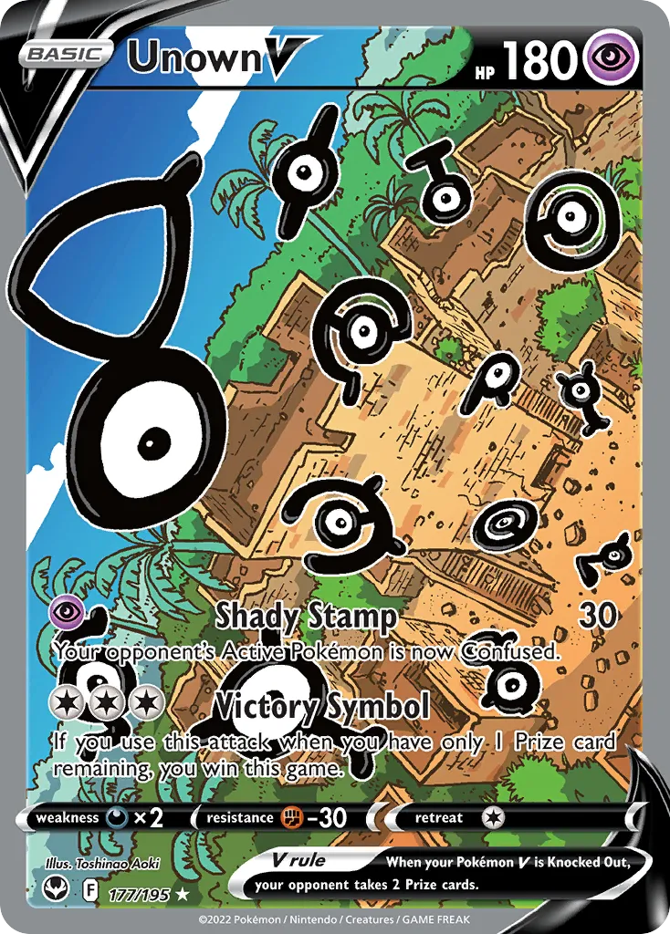 2022 Silver Tempest Unown V #177/195 Rare Ultra card image