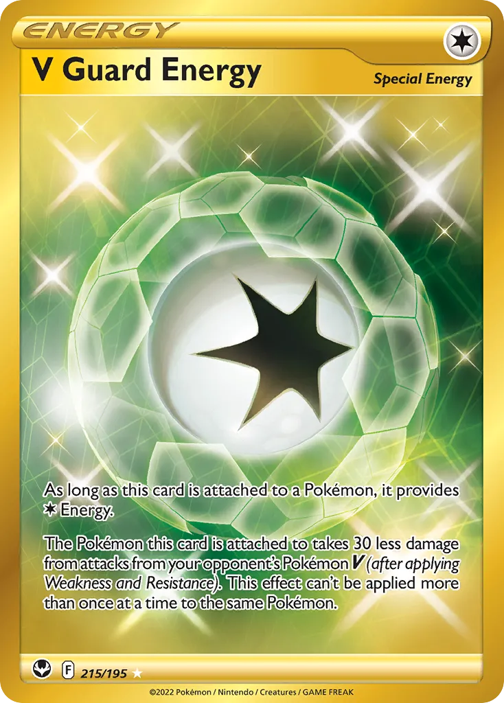 2022 Silver Tempest V Guard Energy #215/195 Rare Secret card image