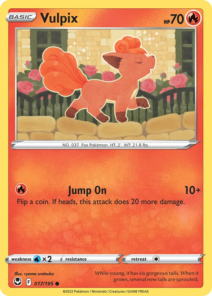 2022 Silver Tempest Vulpix Common #017/195 Common card image