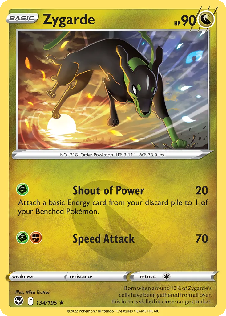 2022 Silver Tempest Zygarde #134/195 Rare card image