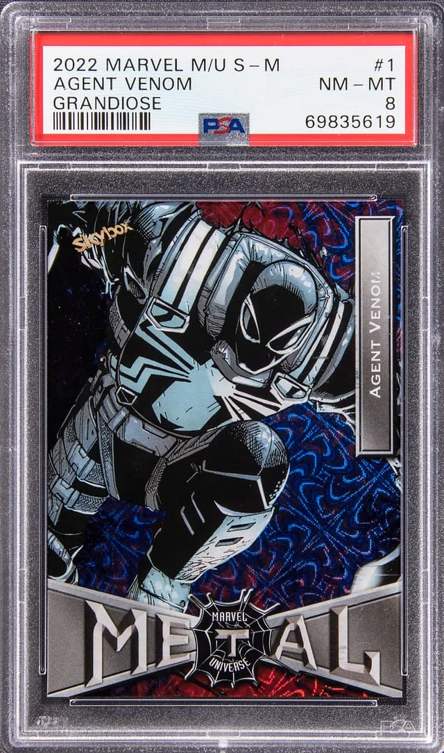 2022 SkyBox Agent Venom Marvel Metal Universe Spider-Man Grandiose #1 card image
