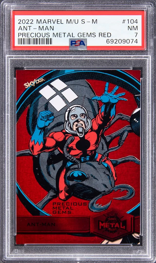 2022 SkyBox Ant-Man Marvel Metal Universe Spider-Man Precious Metal Gems (PMG) Red #104 card image