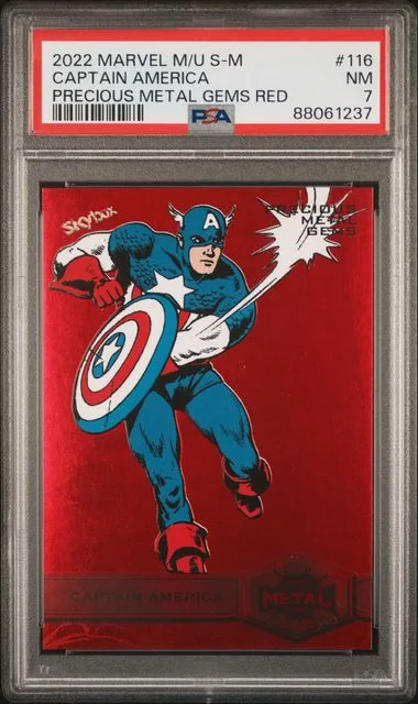 2022 SkyBox Captain America Marvel Metal Universe Spider-Man Precious Metal Gems Red #116 card image