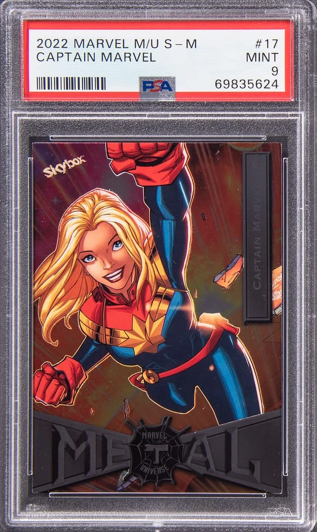 2022 SkyBox Captain Marvel Marvel Metal Universe Spider-Man #17 card image